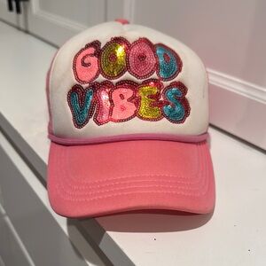 Simply Southern hat pink Good Vibes